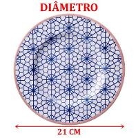Jogo Pratos Sobremesa Lanche 8 Pessoas 8pçs Abstratta 21cm - 2