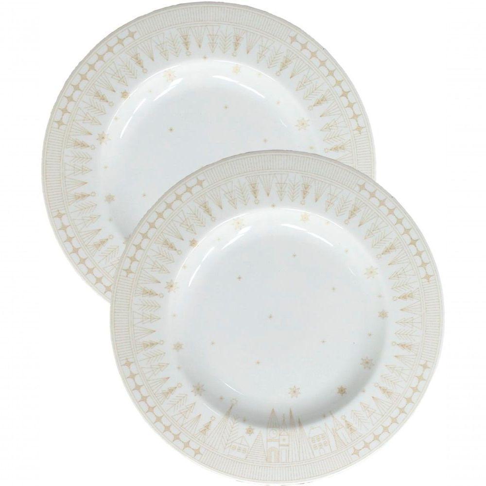 Jogo Prato Sobremesa Lanche 8 Pessoas 8pçs Capodanno 21cm - 1