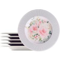 Jogo Pratos Sobremesa Lanche 8 Pessoas 8peças Ornatta 21cm