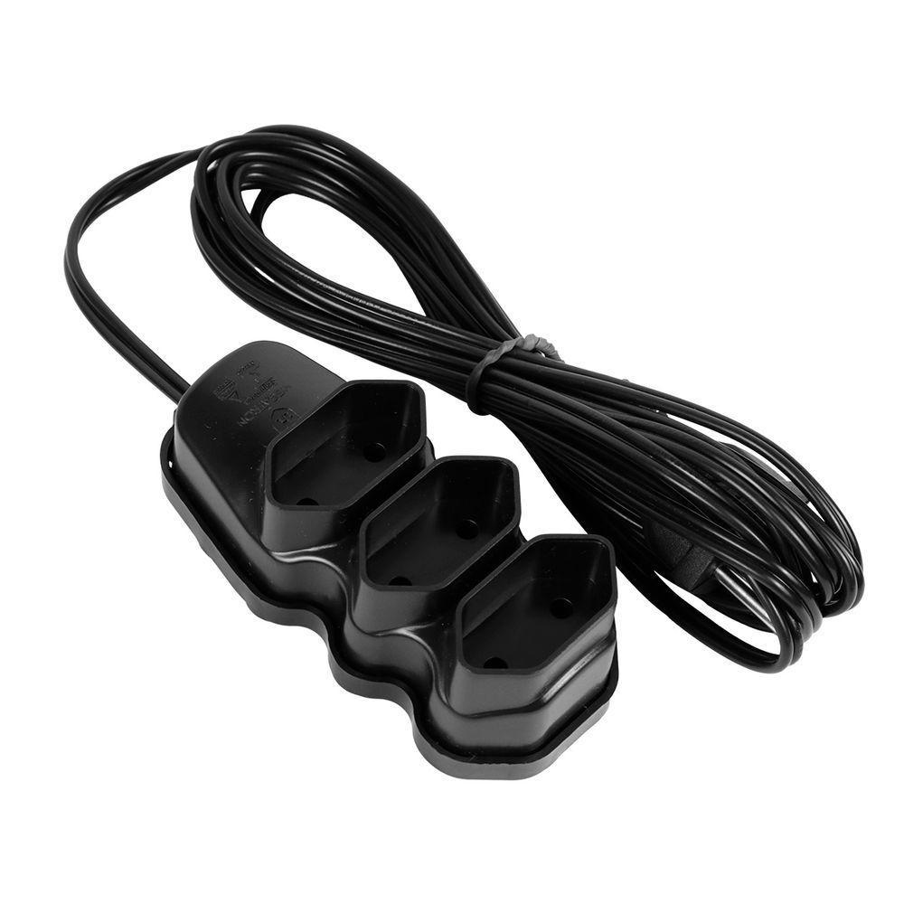 Extensão Elétrica 3 Tomadas Pl 2x0,75 3m Preta - 5