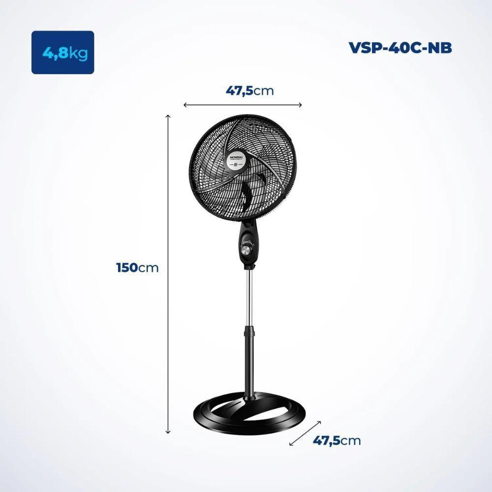 Ventilador De Coluna Mondial Vsp-40c-b 40cm 6 Pas 220v - 5