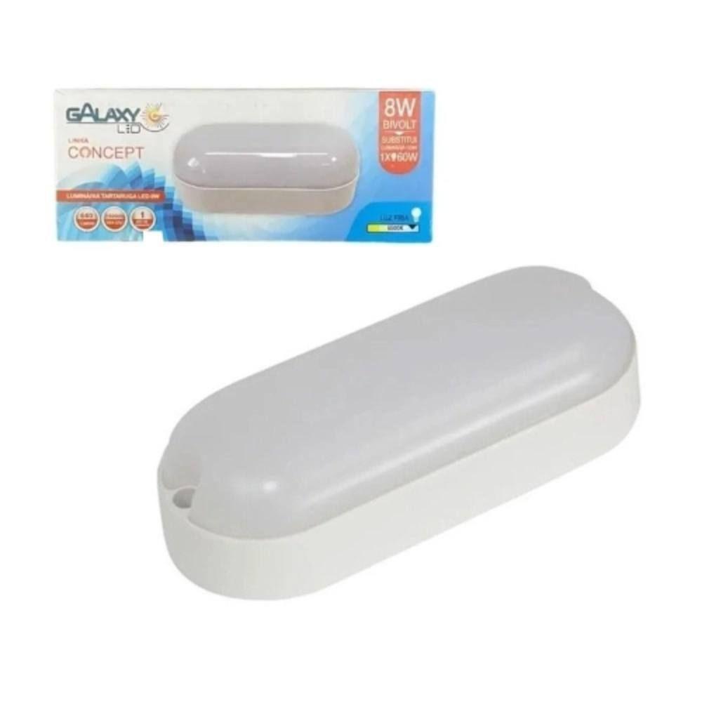 Luminária Arandela Branca Tartaruga Policarbonato Decoração Interna Externa 8w 6500k Bivolt - 3