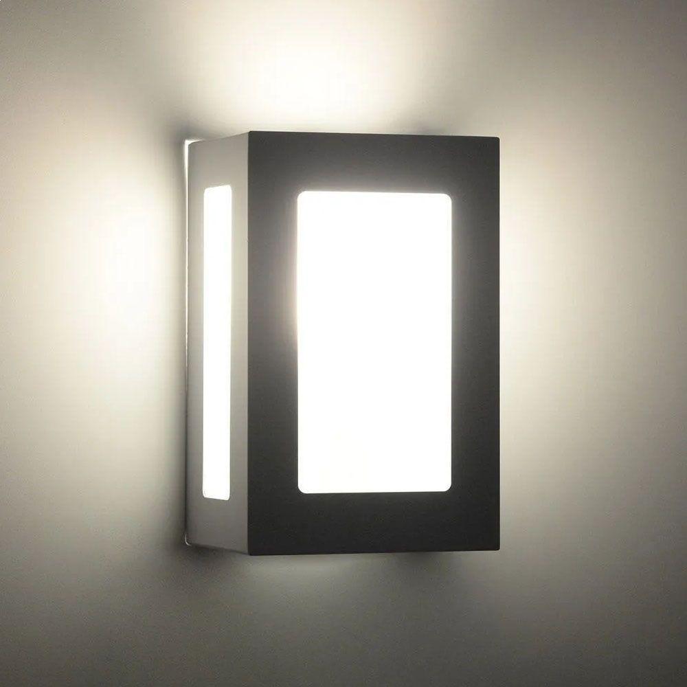 Luminária Arandela Preta Externa E Interna 5 Vidros 1xe27 Decoração Design Moderno Industrial - 2