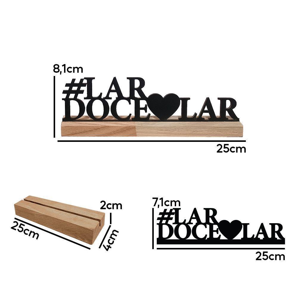 Lar Doce Lar Palavra De Mesa Em Mdf Com Base Madeira - 3