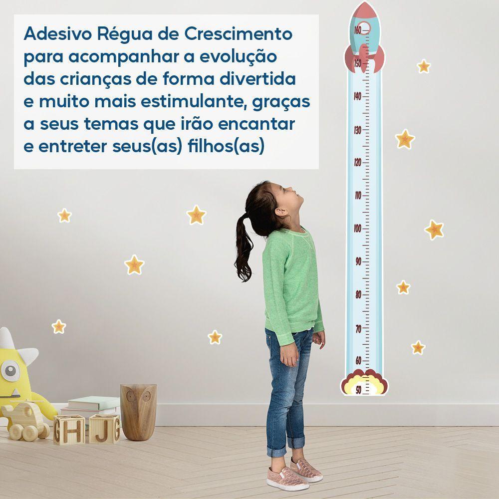 Adesivo Parede Régua Crescimento Foguete Exploração Estrelas - 7