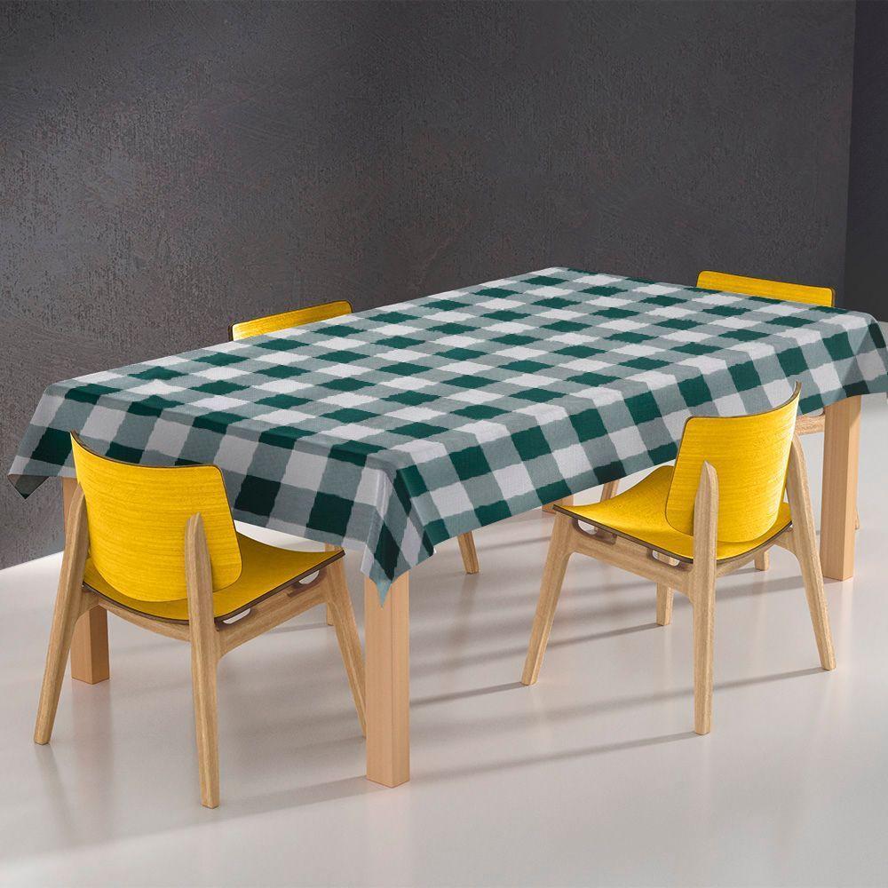 Toalha De Mesa Térmica Pvc Xadrez Jantar Cozinha 1,40 X 1,40 Titulo Xadrez Verde - 3
