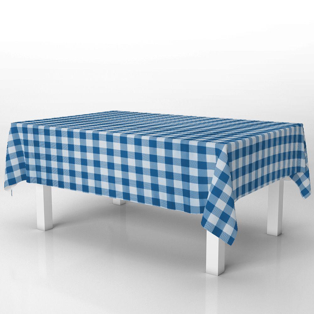 Toalha De Mesa Térmica Pvc Xadrez Jantar Cozinha 1,40 X 2,20 Titulo Xadrez Azul - 1