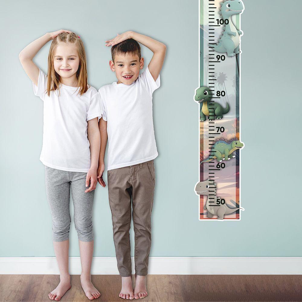 Adesivo Parede Régua Crescimento Dinossauro Dino Jurássico - 6
