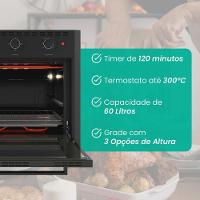 Forno Elétrico Nardelli Embutir 60L Black EB60 - Preto 110V - 6