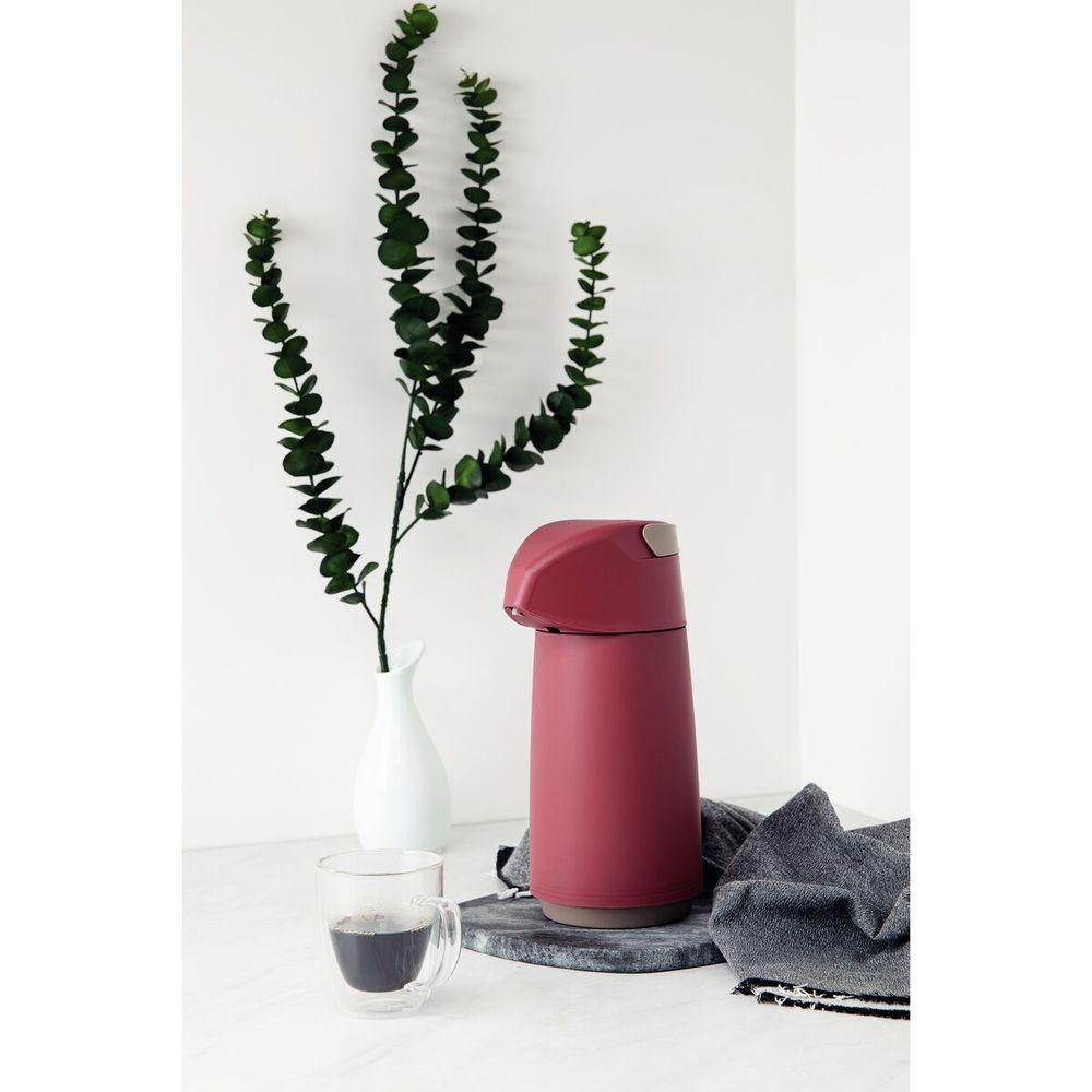 Garrafa Térmica Tramontina Exata Em Plástico Vermelho Com Ampola De Vidro1 L - 8