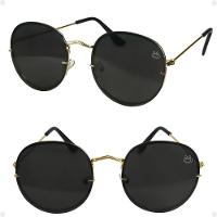 Oculos Preto Feminino Casual Praia Aço Inoxidavel + Case Qualidade Premium Verão Armação Dourada - 8
