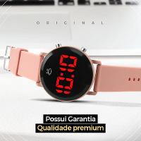 Relogio Digital Feminino Led Redondo Aço Inoxidavel Presente Casual Ajustavel Moda Silicone Original - 3