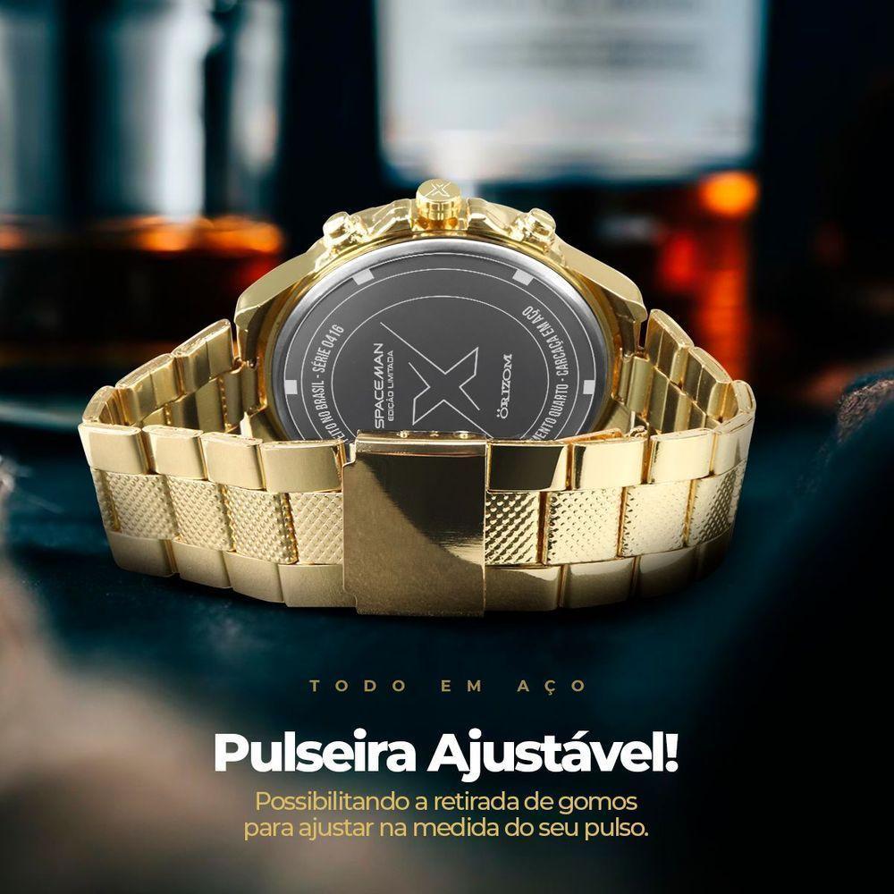 Relogio Masculino Aço Inox + Oculos Proteção Uv Inoxidável Qualidade Premium Social Presente Casual - 5