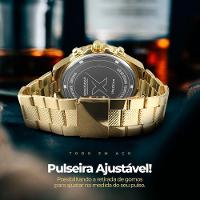 Relogio Masculino Aço Inox + Oculos Proteção Uv Inoxidável Qualidade Premium Social Presente Casual - 5