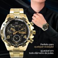 Relogio Masculino Aço Inox + Oculos Proteção Uv Inoxidável Qualidade Premium Social Presente Casual - 6