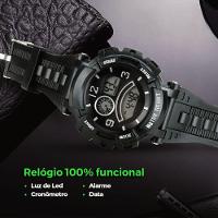 Relogio Digital Led Infantil Silicone Preto Criança + Caixa Kids Adolescente Original Criança Alarme - 3