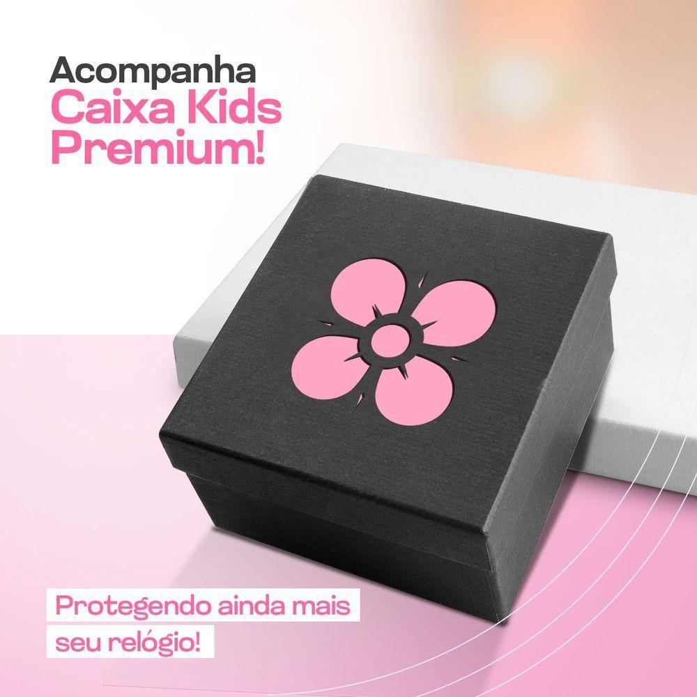 Relogio Infantil Digital + Oculos Sol Caixa Brinco Colar Rosa Caixa Led Qualidade Premium Presente - 7