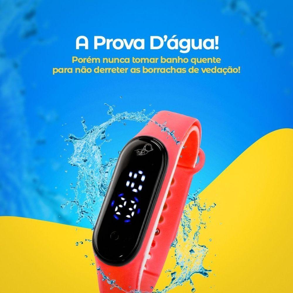 Relogio Infantil Prova Dagua Ajustavel Digital Bracelete Esportivo Silicone Original Presente Data - 5