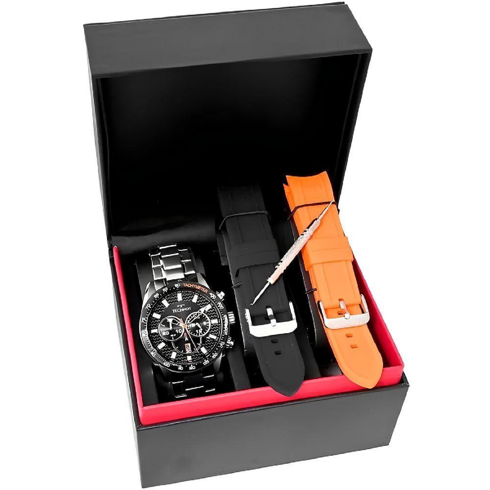 Relógio Technos Ts Carbon Js25bbc-t1p Kit De Pulseiras De Borracha - 2