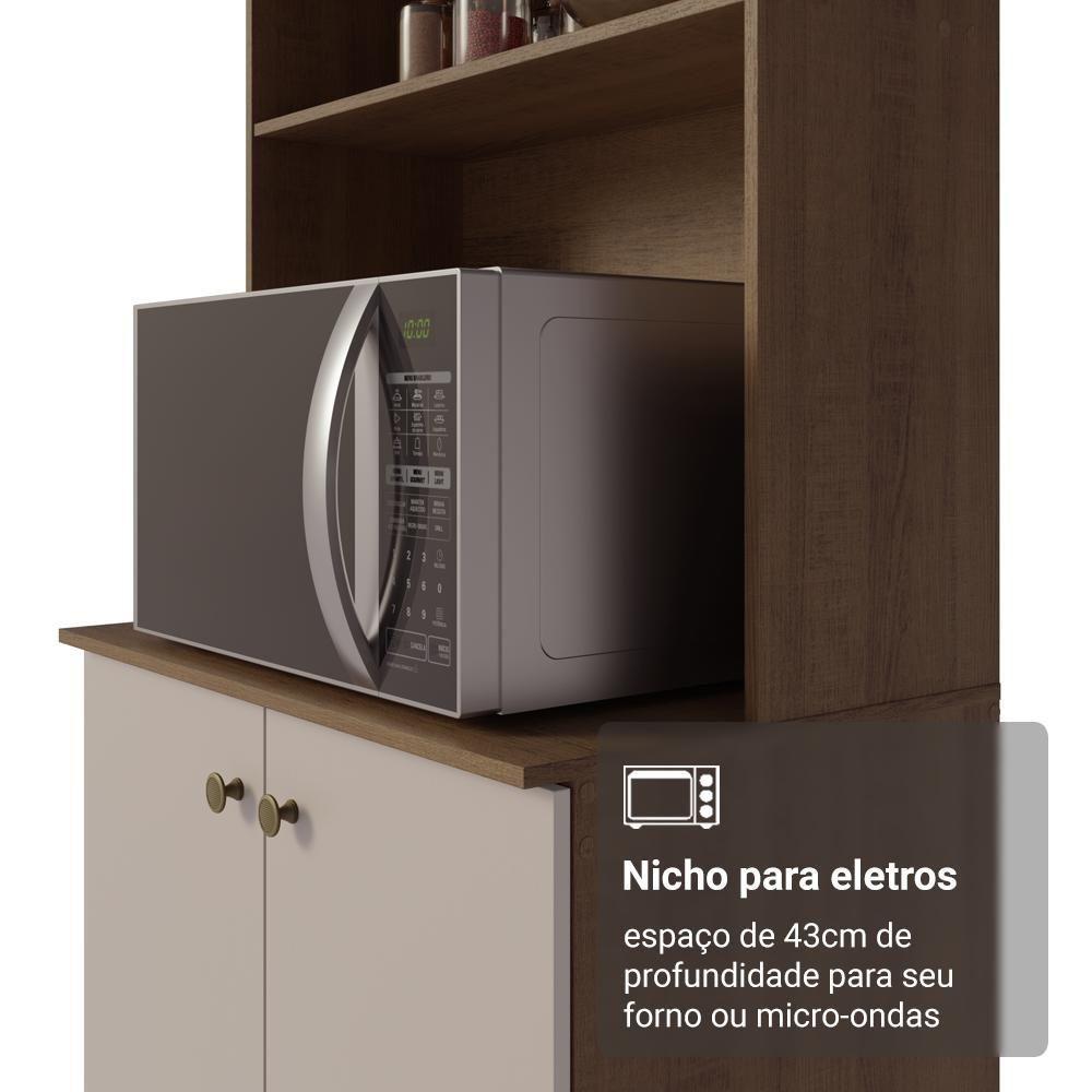 Armário De Cozinha Compacta 235cm Rustic/crema Gourmet Madesa Xb03 Rustic/crema - 10