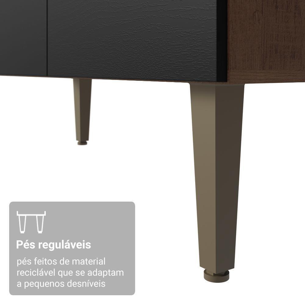 Armário De Cozinha Compacta 235cm Rustic/preto Gourmet Madesa Xa03 Rustic/preto - 3