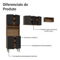Armário De Cozinha Compacta 235cm Rustic/preto Gourmet Madesa Xa03 Rustic/preto - 10