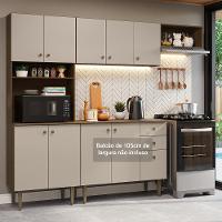 Armário De Cozinha Compacta 235cm Rustic/crema Gourmet Madesa Xc03 Rustic/crema - 1