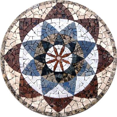 Mandala Indiana I Piso Mosaico Tamanho 90cm