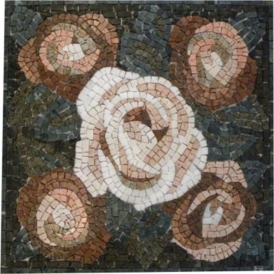 Mandala Mosaico Floral Rosas Ii Tamanho 60cm