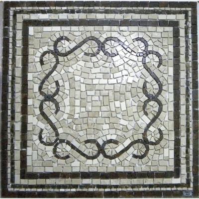 Piso Em Mosaico Romano Volute In Quadrato Tamanho 80cm