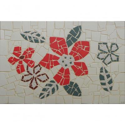 Mesa Em Mosaico Retangular Hibiscus - Somente O Tampo Tamanho 40x80cm