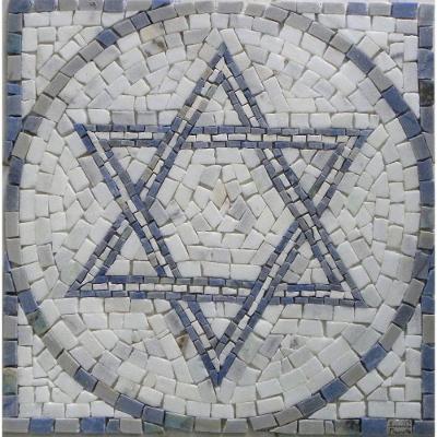 Mandala Simbólica Estrela De David I Nas Cores De Israel Tamanho 130cm