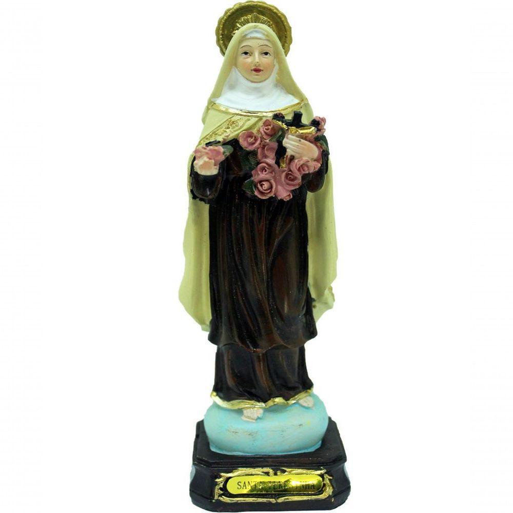 Estatueta Imagem De Santa Teresinha Enfeite Em Resina 16cm - 1