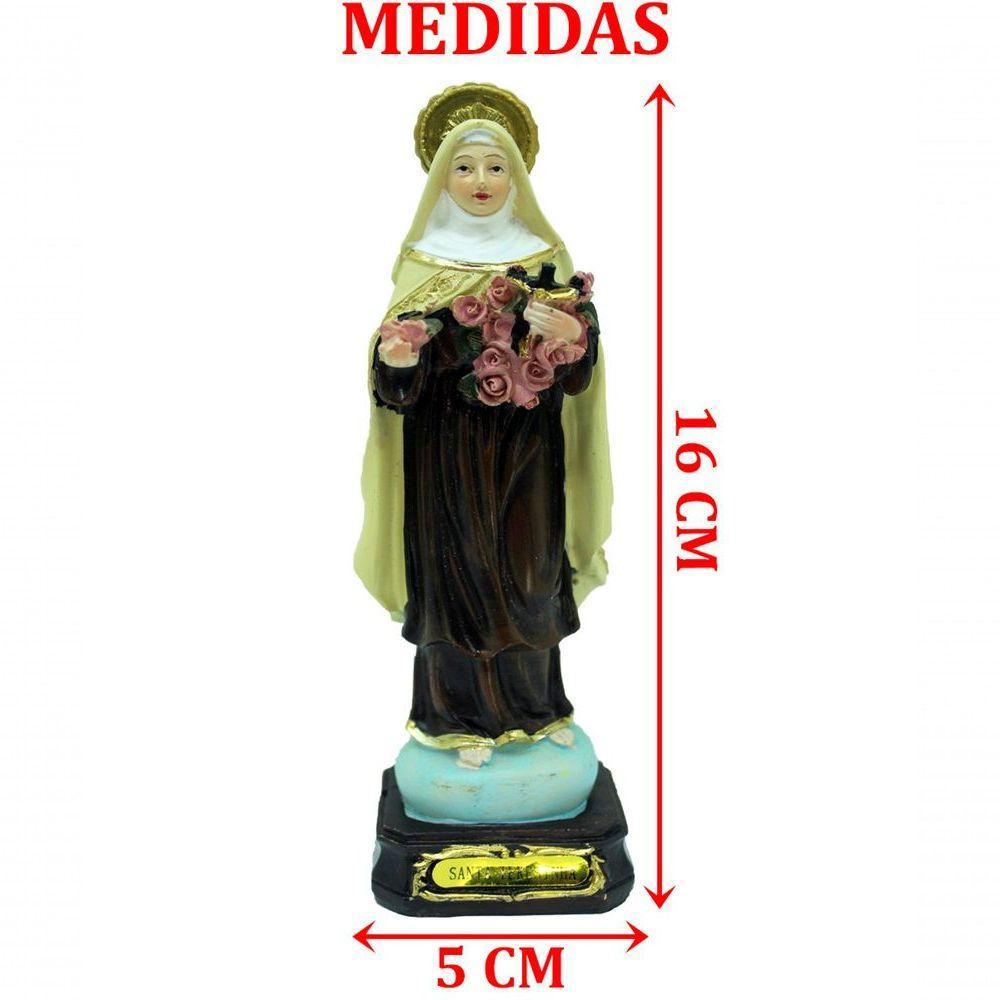 Estatueta Imagem De Santa Teresinha Enfeite Em Resina 16cm - 2