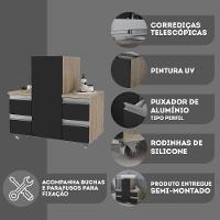 Gabinete Banheiro Coluna Para Encaixe Madeirado Preto - 2