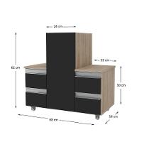 Gabinete Banheiro Coluna Para Encaixe Madeirado Preto - 3