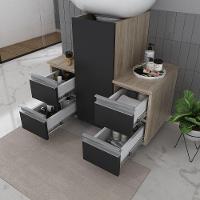 Gabinete Banheiro Coluna Para Encaixe Madeirado Preto - 4