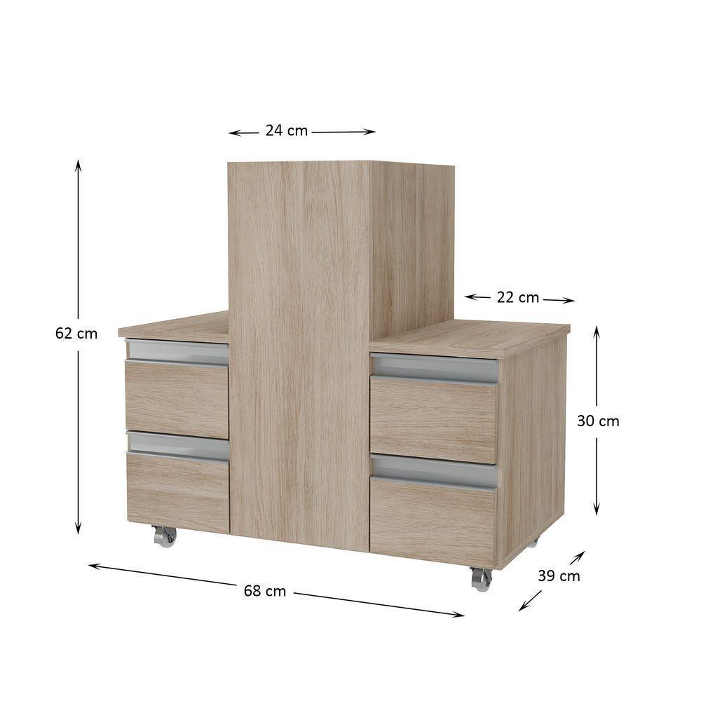 Gabinete Banheiro Coluna Para Encaixe Madeirado Inteiro - 3