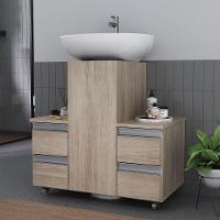 Gabinete Banheiro Coluna Para Encaixe Madeirado Inteiro - 1