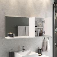 Conjunto Gabinete Banheiro Prisma 80cm Gabinete + Cuba + Espelheira Branco Inteiro - 3