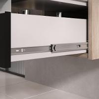 Conjunto Gabinete Banheiro Prisma 60cm Gabinete + Cuba + Espelheira Com Vidro Madeirado Preto - 7