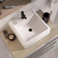 Conjunto Gabinete Banheiro Prisma 60cm Gabinete + Cuba + Espelheira Com Vidro Madeirado Cinza - 3