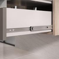 Conjunto Gabinete Banheiro Prisma 60cm Gabinete + Cuba + Espelheira Com Vidro Madeirado Cinza - 5