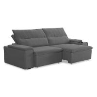 Estofado Ferguile Pavia 2,05 Retrátil E Reclinável Grafite