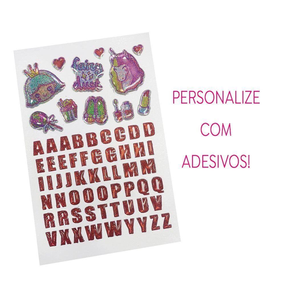 Escova De Cabelo Desembaraçar Stick Me Com Adesivos Ricca rosa-roxo - 5