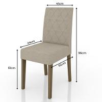 Kit Mesa De Jantar Helo Com Vidro 120x90 Com 4 Cadeiras Jade Carvalho/grafite/preto/fendi Carvalho/grafite/preto/fendi - 5