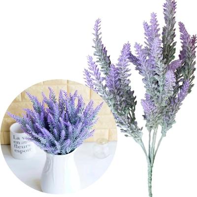 4 Ramos Plantas Lavanda Roxo Artificiais Com 35 Folhas 40cm