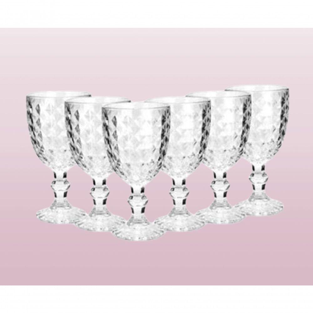 Jogo De Taças Brilhante Vidro 6 Peças Cristal 350ml - 2
