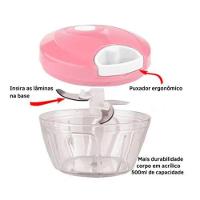 Triturador Manual De Alimentos 500ml vermelho - 4