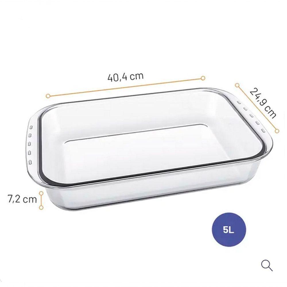 Assadeira Lasanheira Vdr Marinex Ret 5 Litros Vidro Temperado - 4